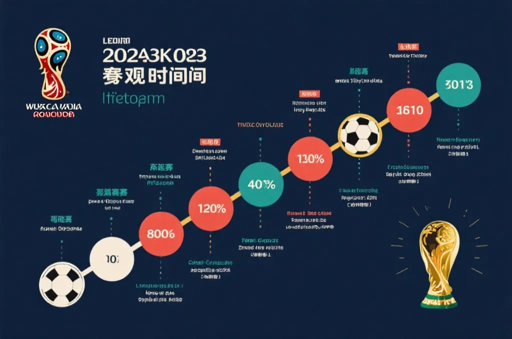 世界杯观赛时间轴示意图,展示小组赛到决赛的典型开球时间段